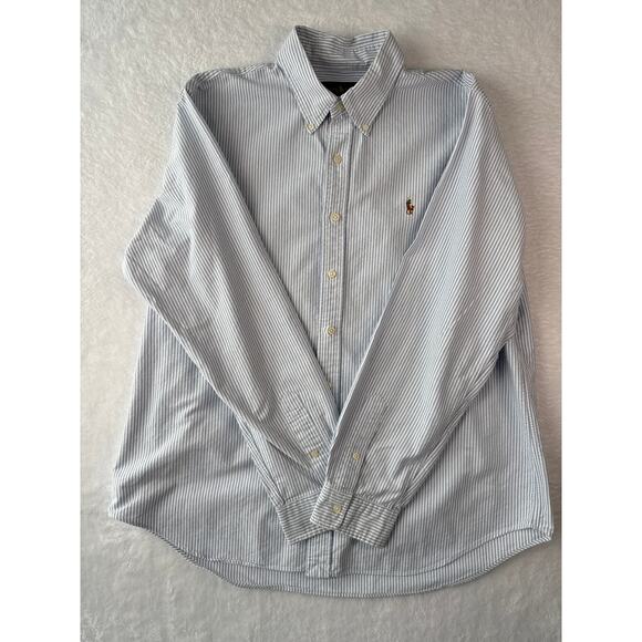 Ralph Lauren 100% Cotton Stripe Button Down Shirt Men XL Oxford Pony Logo - Picture 1 of 6